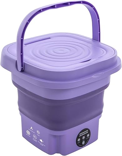 Lavadora pequeña, de 8 litros2.11 galones, mini lavadora plegable de ropa con cesta de drenaje, lavadora portátil multifuncional para el hogar,