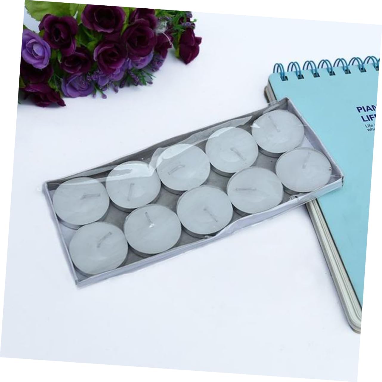 10pcs Wide-Base Scented Tea Light Candles Led Party Candles Low Power Consumption Safe for Eye Protection for Decorations