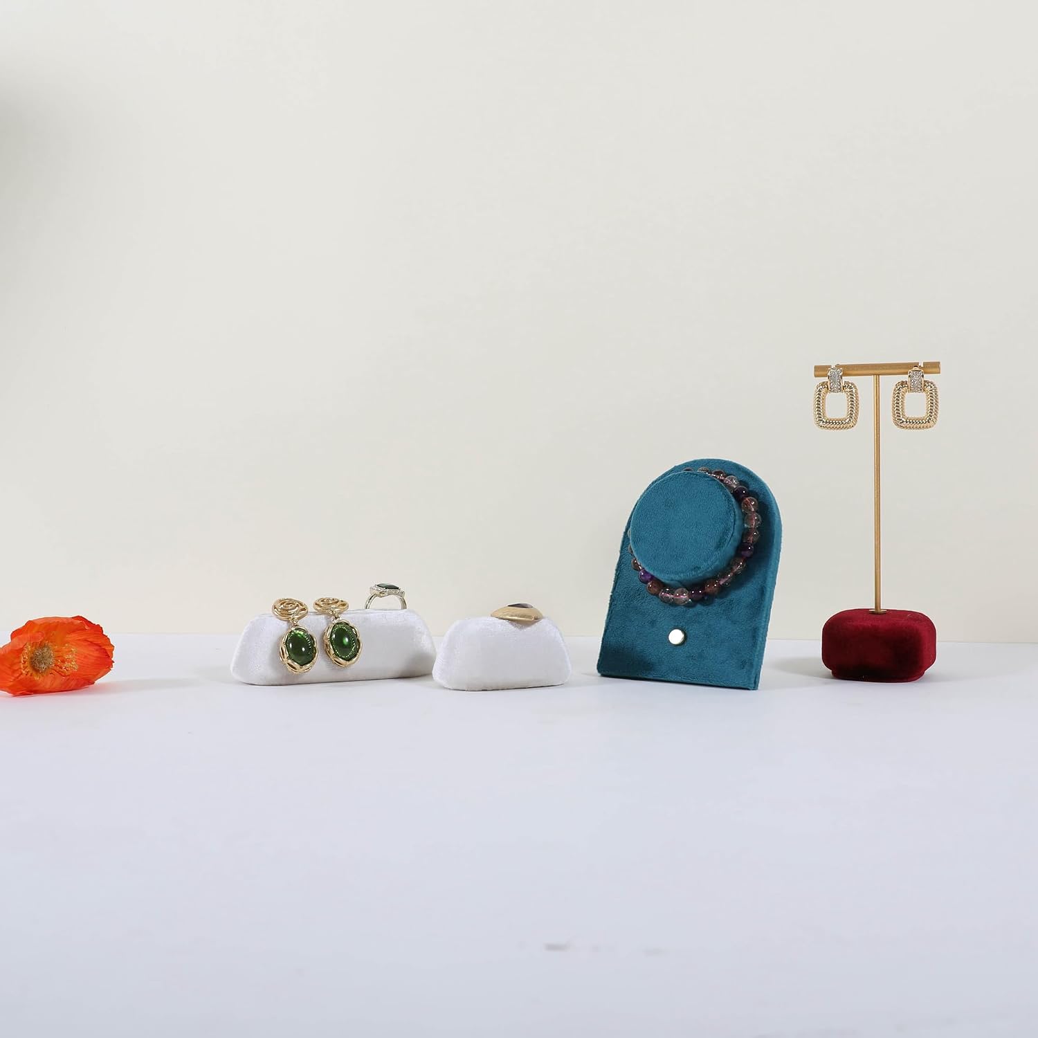 Blue Bracelet Display Holder for boutique store, Suede Jewelry Bangle Display Stand for Boutiques & Home, Velvet Jewelry Storage organizer for selling【Blue】 image 4
