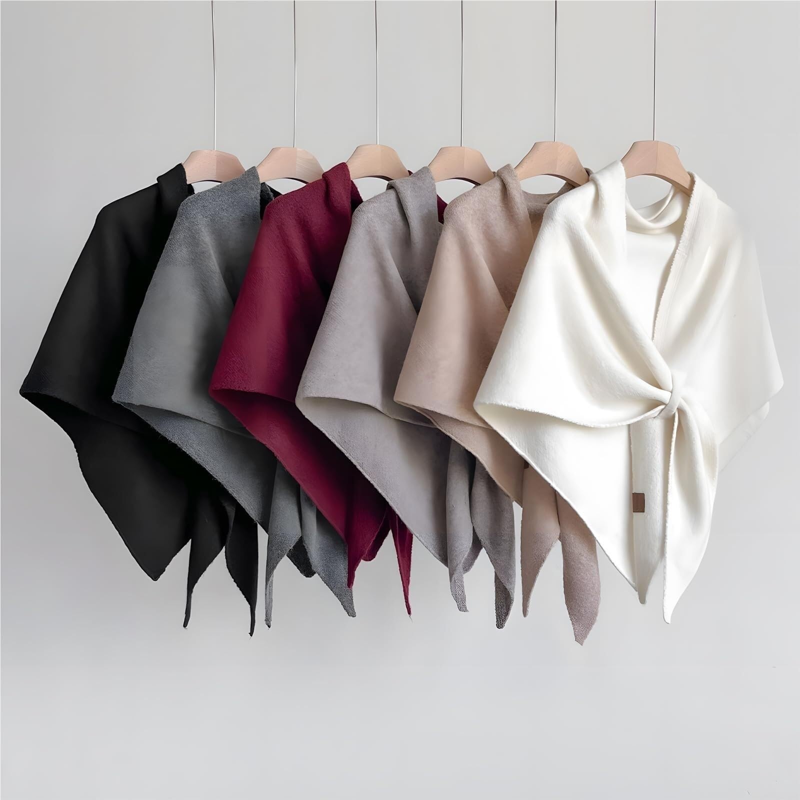 Murou Fashion Shawl, Pashmina Shawl Wraps for Women Cardigan Cape Wool Cashmere Sweater Triangle Scarf