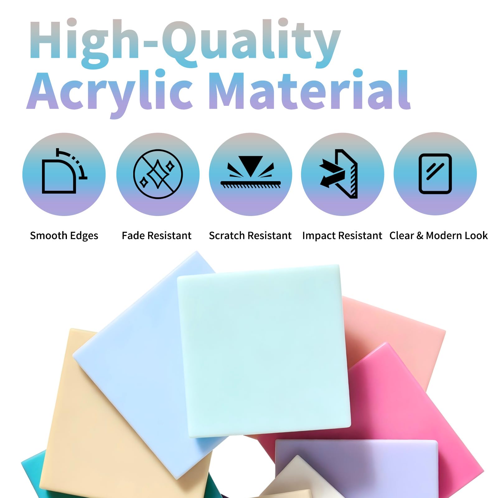Lot de 10 Plaque Acrylique 20x20cm: 3mm Plaque Acrylique pour Gravure Laser, Bricolage, DIY, Décoration, Artisanat, Feuilles Acryliques, Panneaux Acryliques