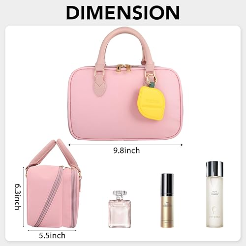 Miniatura 3 de Bolsa de maquillaje de viaje para mujer, bolsa de gran capacidad, organizador portátil para cosméticos, impermeable, de gran apertura, bolsa de