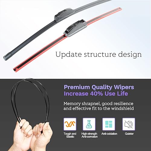 Miniatura 5 de Escobillas de repuesto para limpiaparabrisas de 24 pulgadas, 21 pulgadas, 14 pulgadas, para Honda Pilot 2003, 2004, 2005, 2006, 2007, 2008, prémium