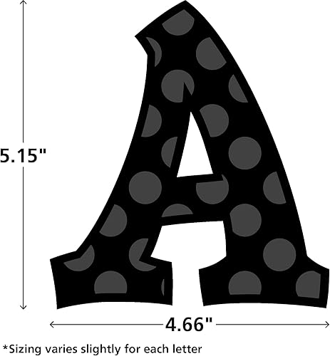 Miniatura 3 de Teacher Created Resources 75262 Black Sassy Solids - Letras de fuente Sassy de 5 pulgadas