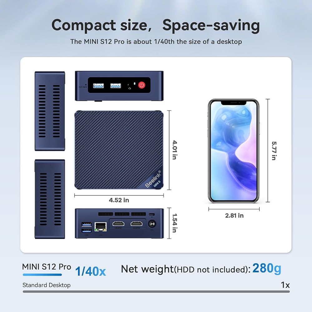 Beelink Mini S12 Pro/Intel N100/ミニPC Beelink MINI-S12 Pro, mini komputer z procesorem Intel Alder