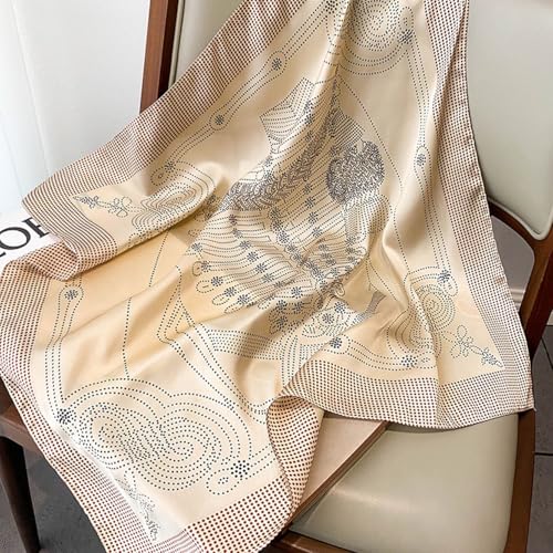 Silk Feeling Scarf Women’s Medium Square Satin Hair Scarf 27.5 x 27.5 inches（2Pack4