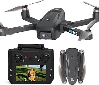 Drone avec Camera 4K pour Adultes, Drone GPS avec Télécommande LCD Follow Me Retour Automatique Transmission 5G Longue Portée Quadricoptère RC Drones FPV pour Débutants