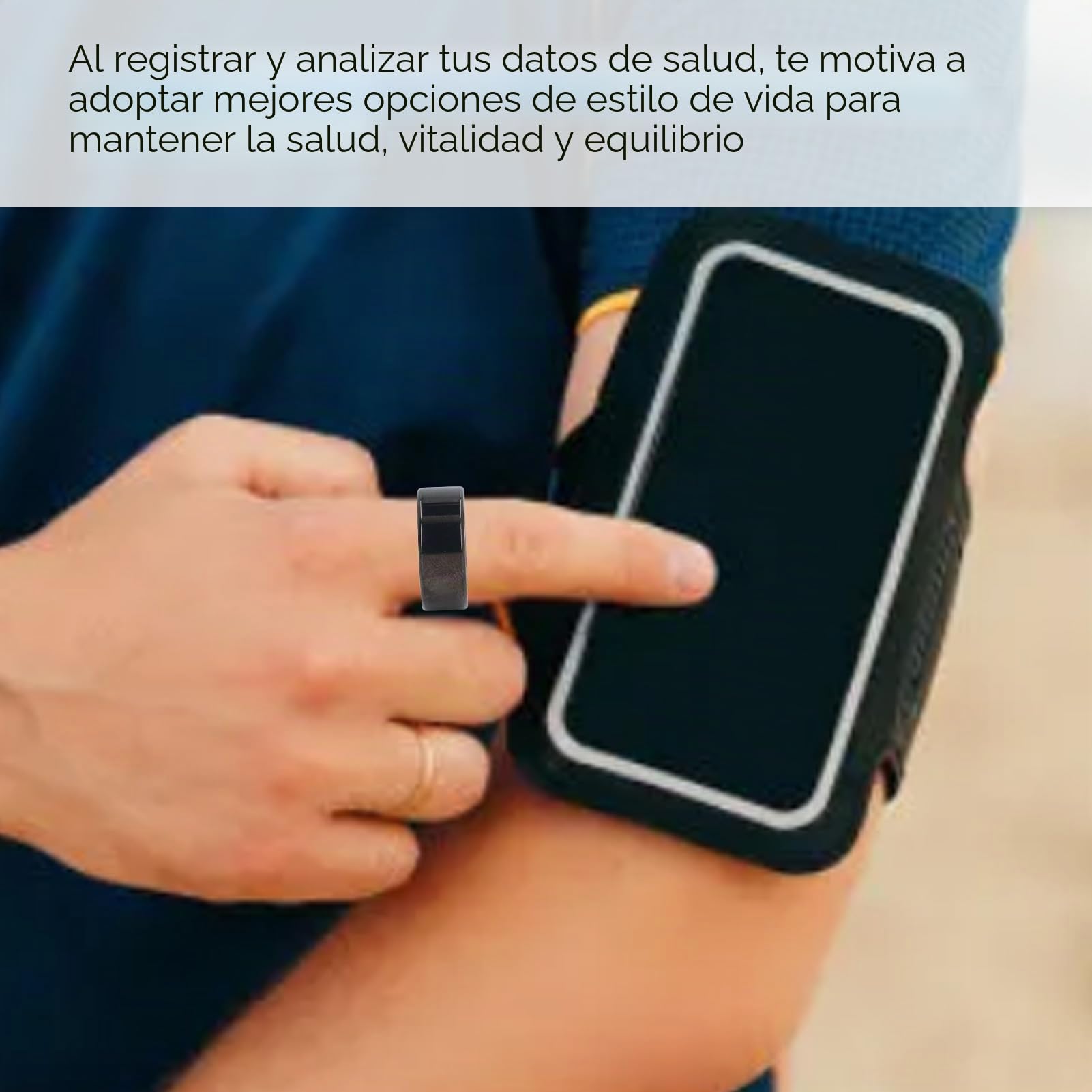 Anillo Inteligente para Hombres y Mujeres, Rastreador de Ejercicios a Prueba de Agua IP68, Monitoreo del Sueño y de los Pasos de Salud, Anillos (21,5 mm/0,85 Pulgadas)