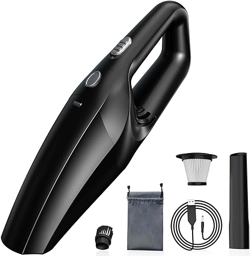 TEMOLA Aspiradora de mano sin cable aspiradora portátil recargable con filtro HEPA mini kit de limpieza de aspiradora de mano para automóvil hogar