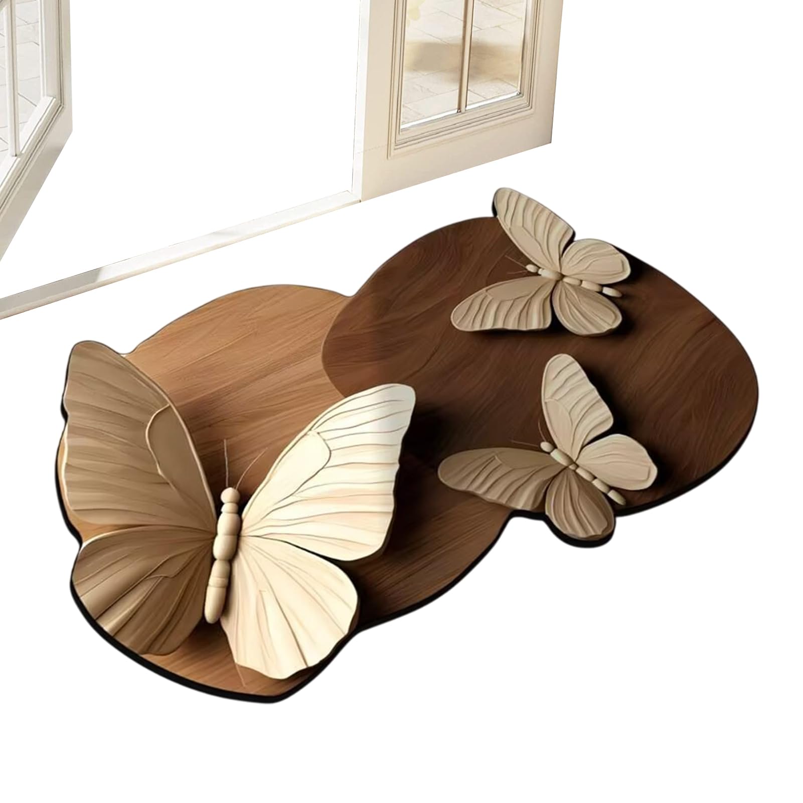 Tapis de chambre anti-glisse à motif floral 3D, solution sol sécurisé intérieur et terrasse