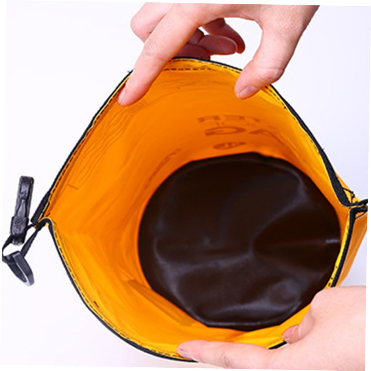 Hemoton PVC Gear Bag Inflatable Storage Bag for Boating Kayaking Fishing Rafting Swimming Camping and Rescuing Durable Floating Mesh Fabric Yellow