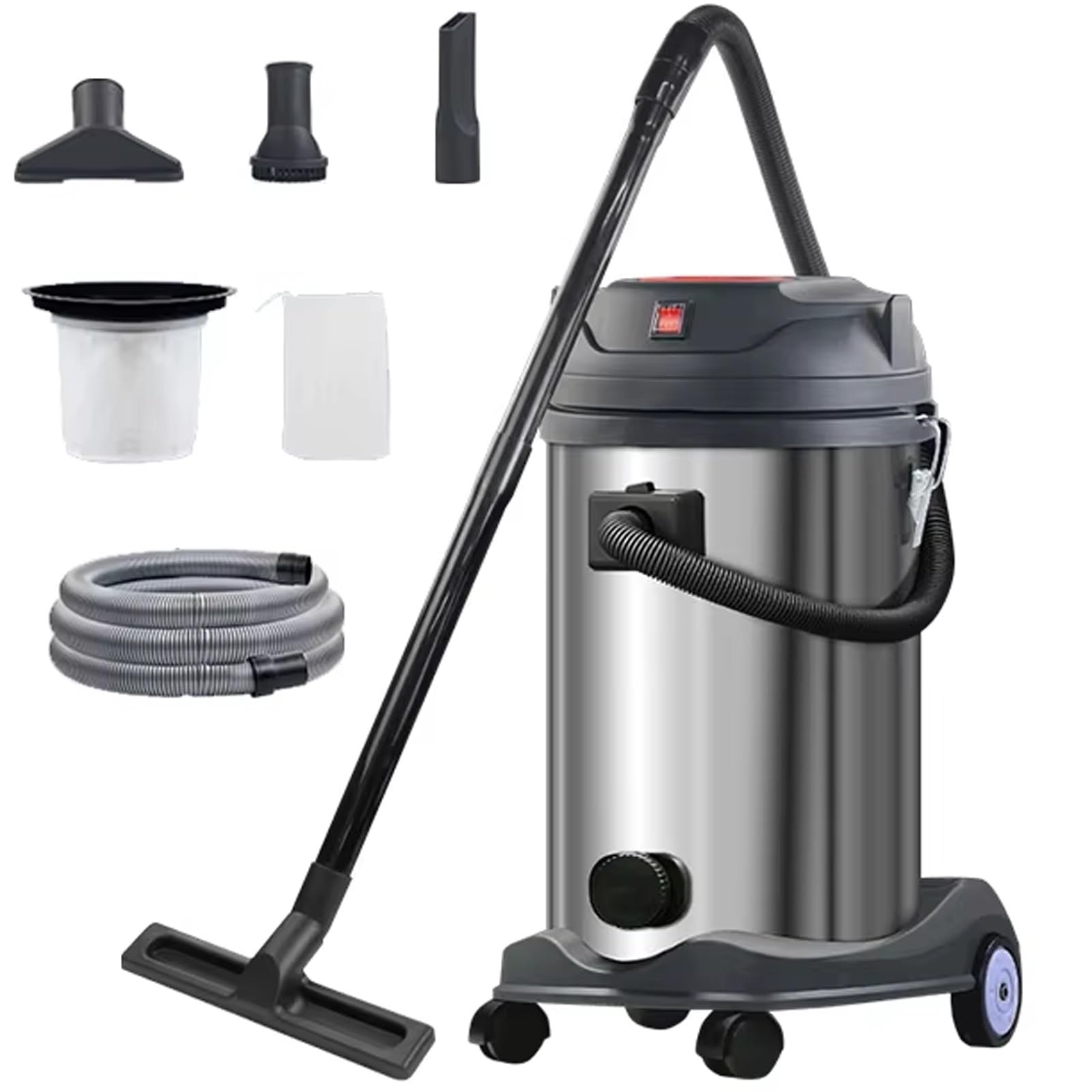 Genérico Aspiradora Industrial para sólidos y líquidos con Filtro HEPA, Potencia de 1500 W/1960 W, succión de 20 kPa para Limpieza de estanques y Piscinas (1500 W)