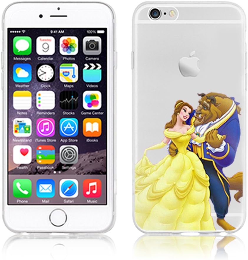 NEW DISNEY PRINCESSES TRANSPARENT CLEAR TPU SOFT CASE FOR APPLE IPHONE 8 - BEAUTY & BEAST