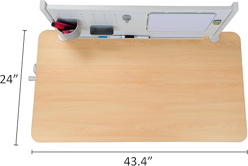 Miniatura 9 de ApexDesk Little Soleil DX 43 pulgadas de ancho, escritorio de estudio para niños con altura ajustable, con estante y cajón integrado (paquete de