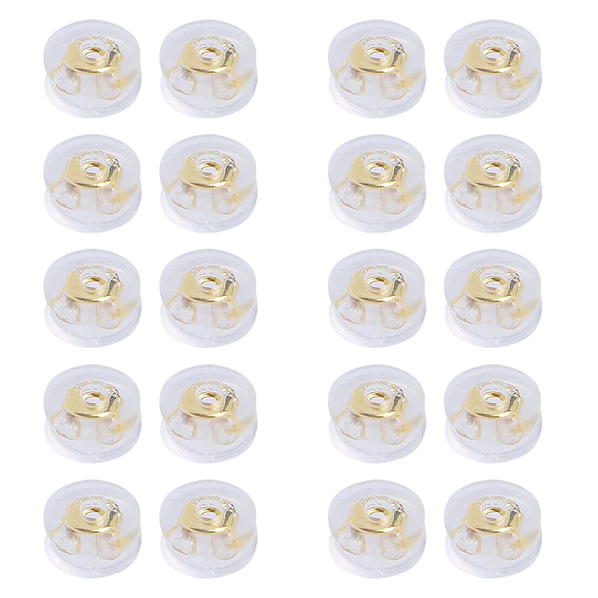 10Pairs Silicone Earring Backs Replacement Secure Ear Locking Earring Backs for Stud Earrings Hypoallergenic Soft Clear Silicone Earrings Backings