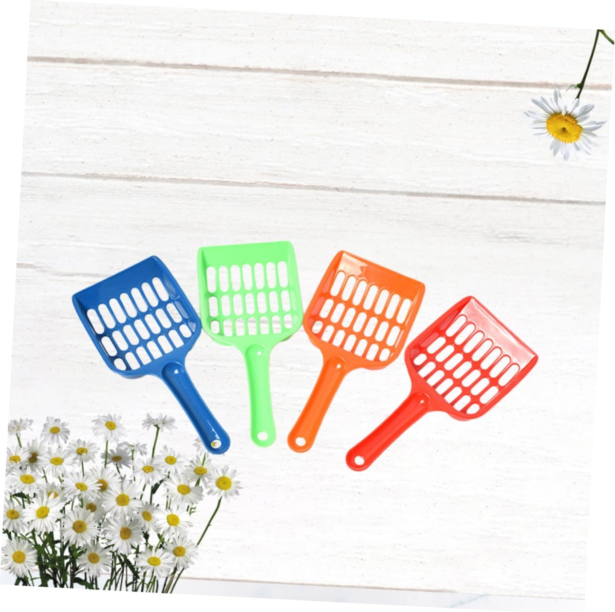 VANZACK 8pcs Plastic Cat Litter Scoop Handle Litter Cleaning Tool for Pet Waste Plastic Material Random Colors for Cat Pans