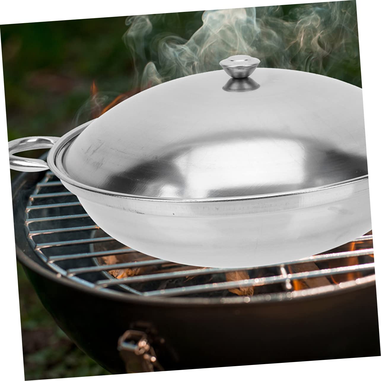 HOLIDYOYO Stainless Steel Pot Set Double Handles Heat Resistant Non-slip Ideal for Hot Pot Seafood Stew