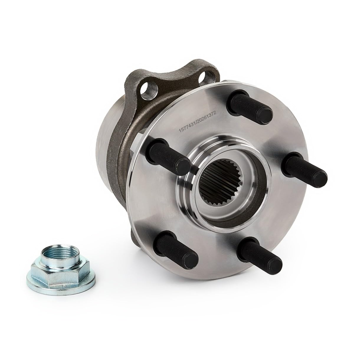 RIDEX 654W1427 Juego de cojinete de rueda Trasero Derecha Trasero Izquierda para sistema de lavado de faros Rodamiento integrado en buje de rueda con tuerca con anillo sensor ABS con buje de rueda