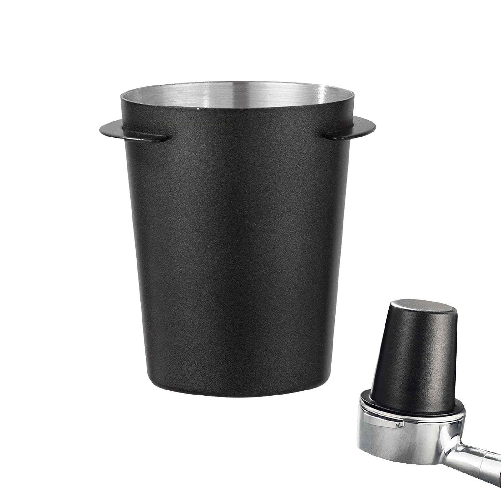 51mm Dosing Cup, Stainless Steel Coffee Dosing Cup Fits 51 mm Barista Portafilter, 51mm Portafilter Funnel Espresso Machine Accessories Coffee Accessories Barista at Home, Black