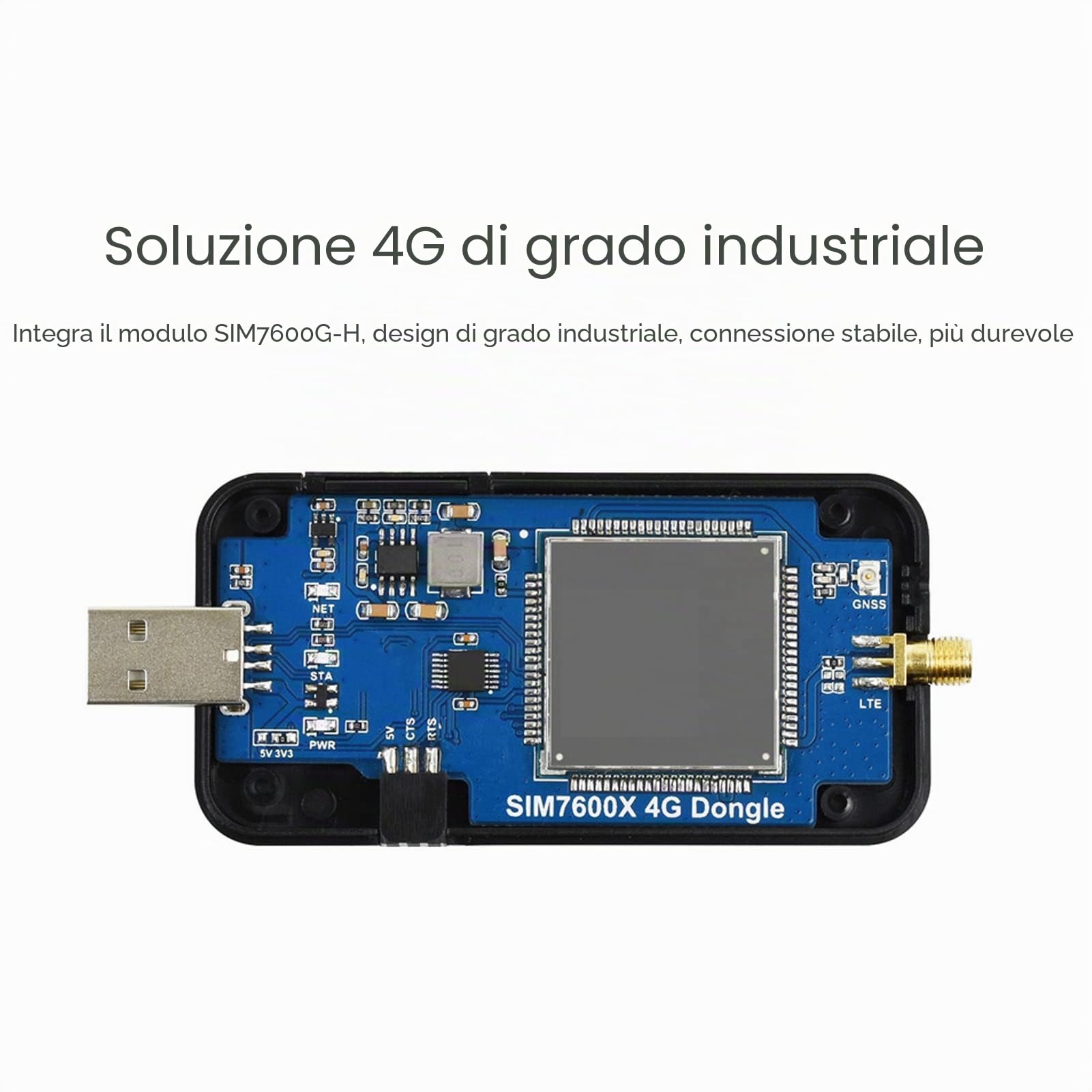 VBESTLIFE Dongle USB 4G LTE, Modulo DONGLE 4G Supporto Comunicazione UART USB 2G 3G 4G 50Mbps Uplink 150Mbps Downlink, con Antenna Girevole