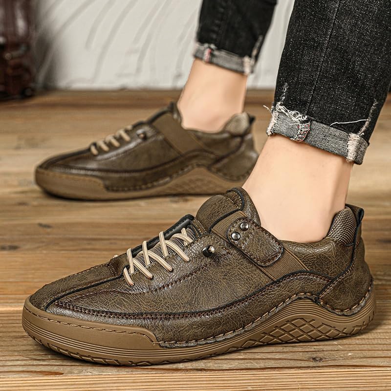Men's Fashionable Lace-up Casual Shoes Versatile Round-Toe Thick Soled Oxford Shoes for Travel Shopping Driving Men Comfortable Soft-Soled Shoes3