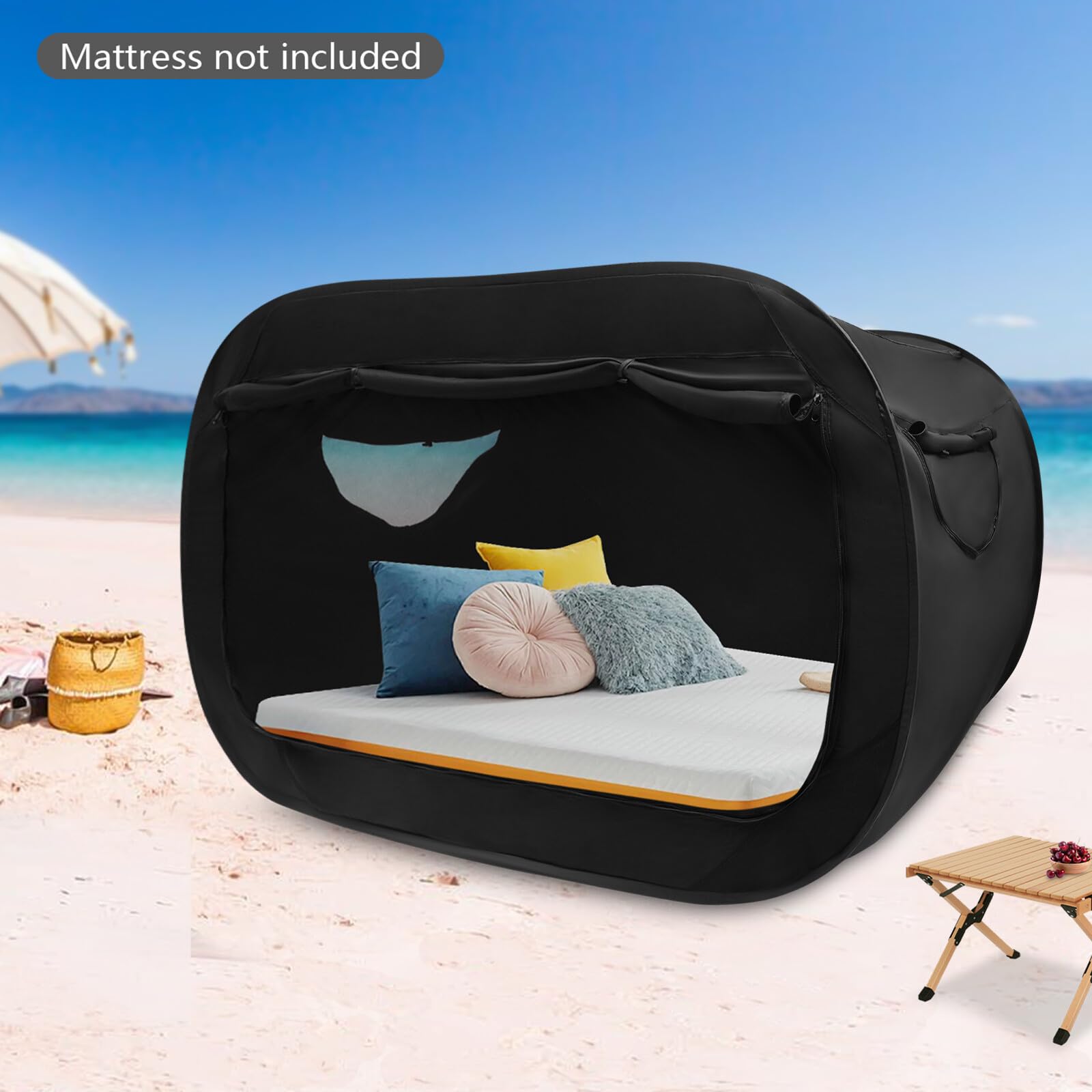 Tente de Camping pour 1 2 Personne Pliable Tente de Couchage avec Fenêtre et Sac de Rangement,pour Randonnée, Pique - Nique, Camping, Plein Air,190 * 90 * 100cm