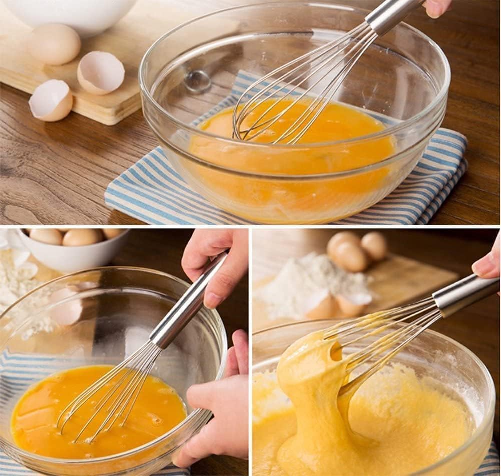 Brunchy Hand Blender Wire Whisk, Stainless Steel Balloon Egg Beater, Prime Whisker for Kitchen, Whisker for Cake Mixing, Whizzy Whisk with Pipe Handle for Blending, Beating, Stirring (Medium) 3
