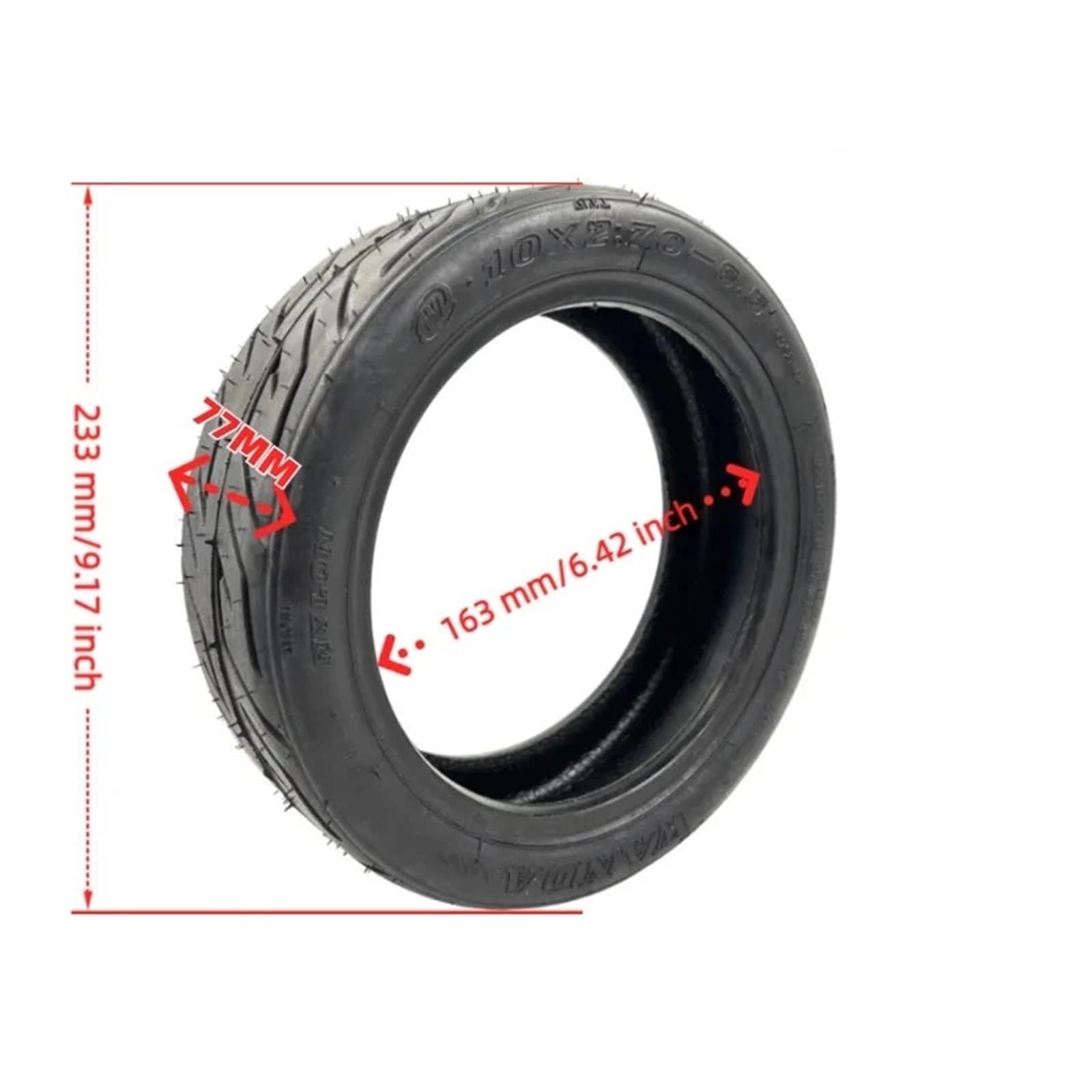 Neumático sin cámara 10x2.70-6.5 for patinete eléctrico de 10 pulgadas, compatible con varios modelos