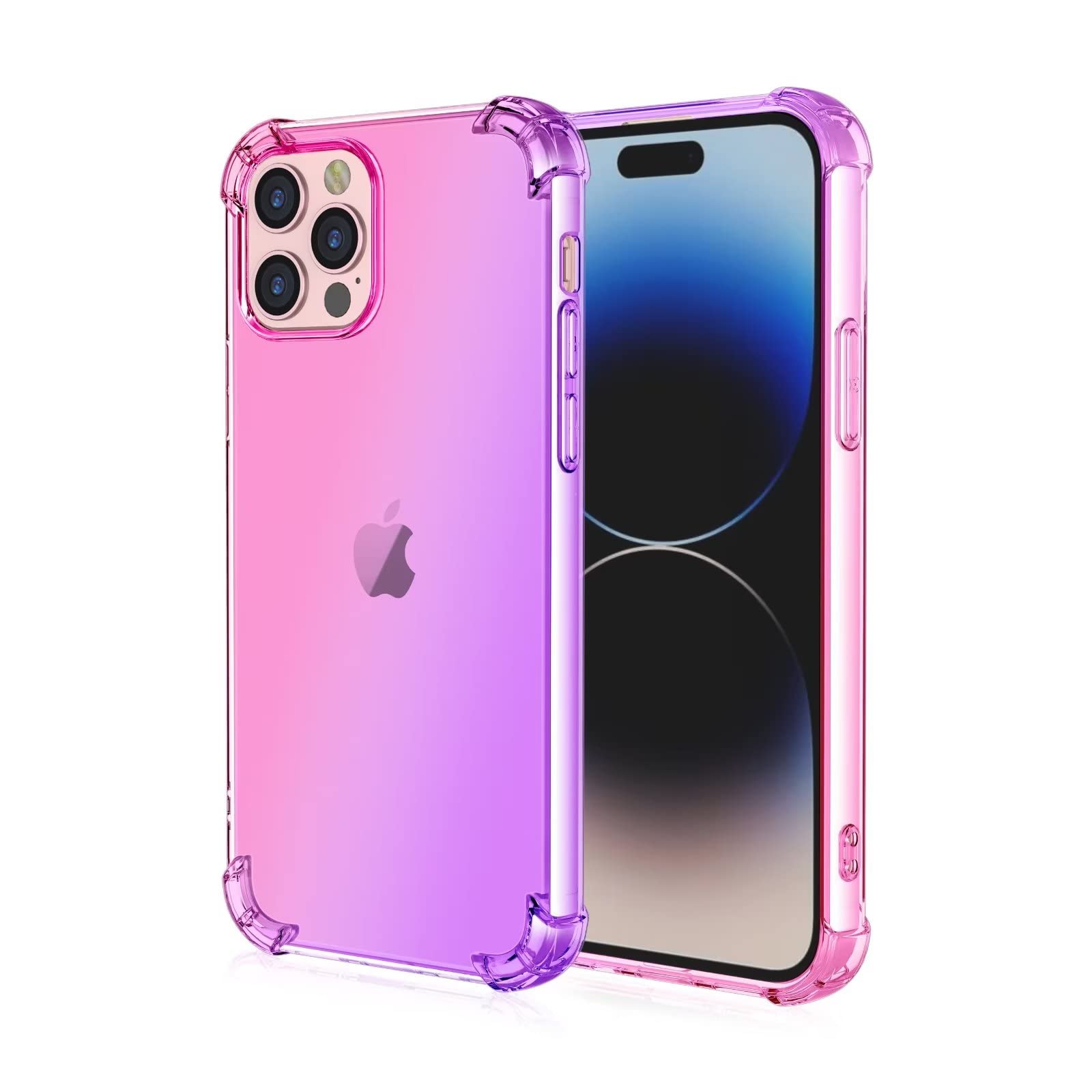 WILLIS Custodia per iPhone 14, Cover Protettiva in Silicone TPU Colore Sfumato Trasparente, Custodia per Telefono Antiurto e Antigraffio