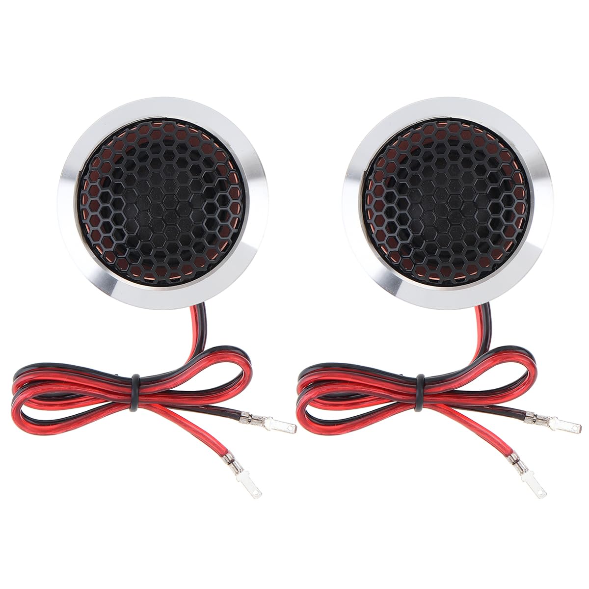 Tweeters de cúpula de seda, 2 unidades de 1.5 pulgadas 250 W T25 de aleación de aluminio de alta eficiencia Mini altavoces para sistema de audio de coche, color plateado