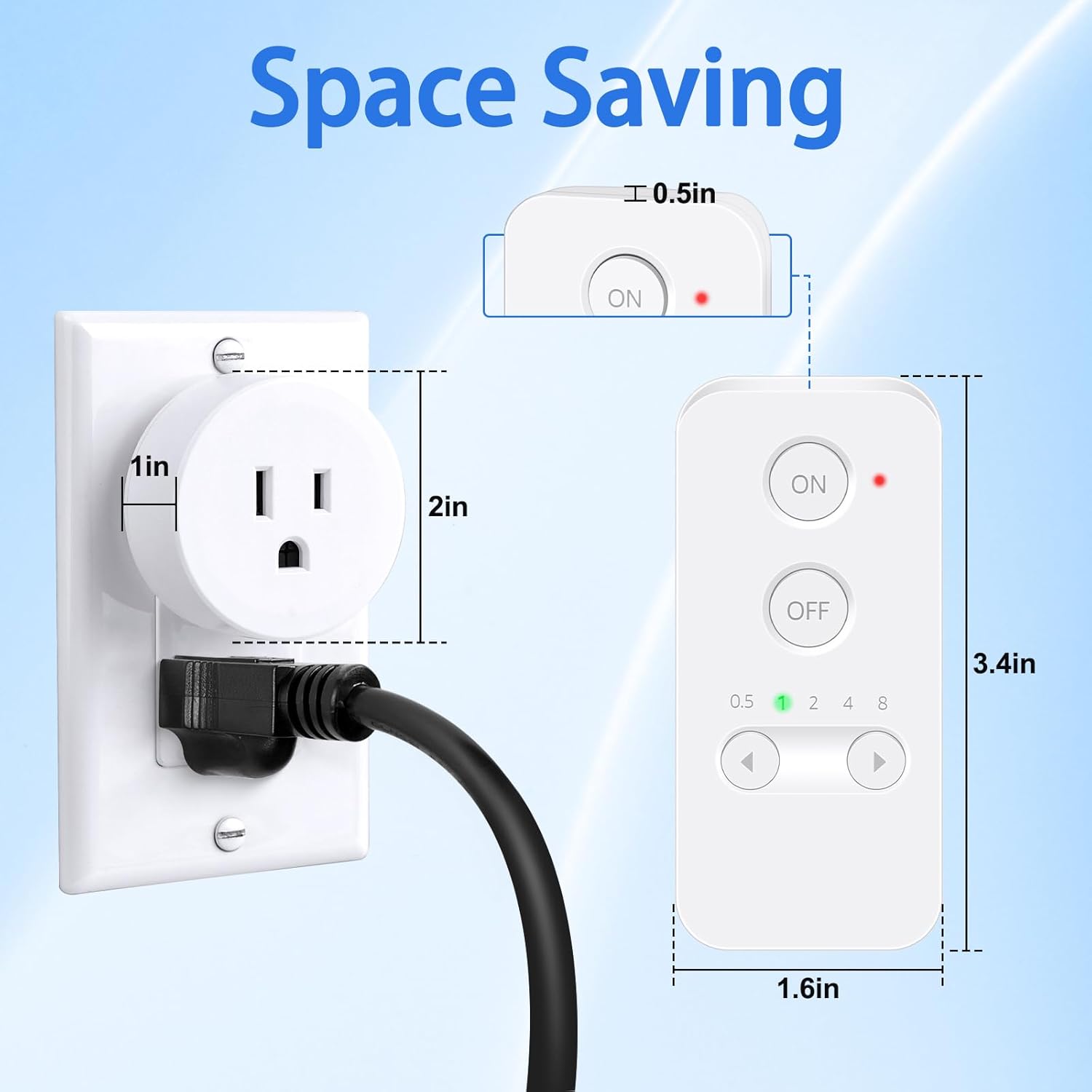 Greencycle Remote Control Outlet Plug, Remote Light Switches Wireless Indoor, Outlet Timer Indoor, No Interference No Wiring, 15A/1500W, 500ft RF Range, Compact Design, Programmable, 8Pcs