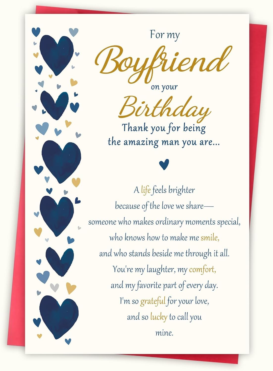 Happy Birthday Card for Boyfriend Birthday Card from Girlfriend Heartwarming Birthday Gifts