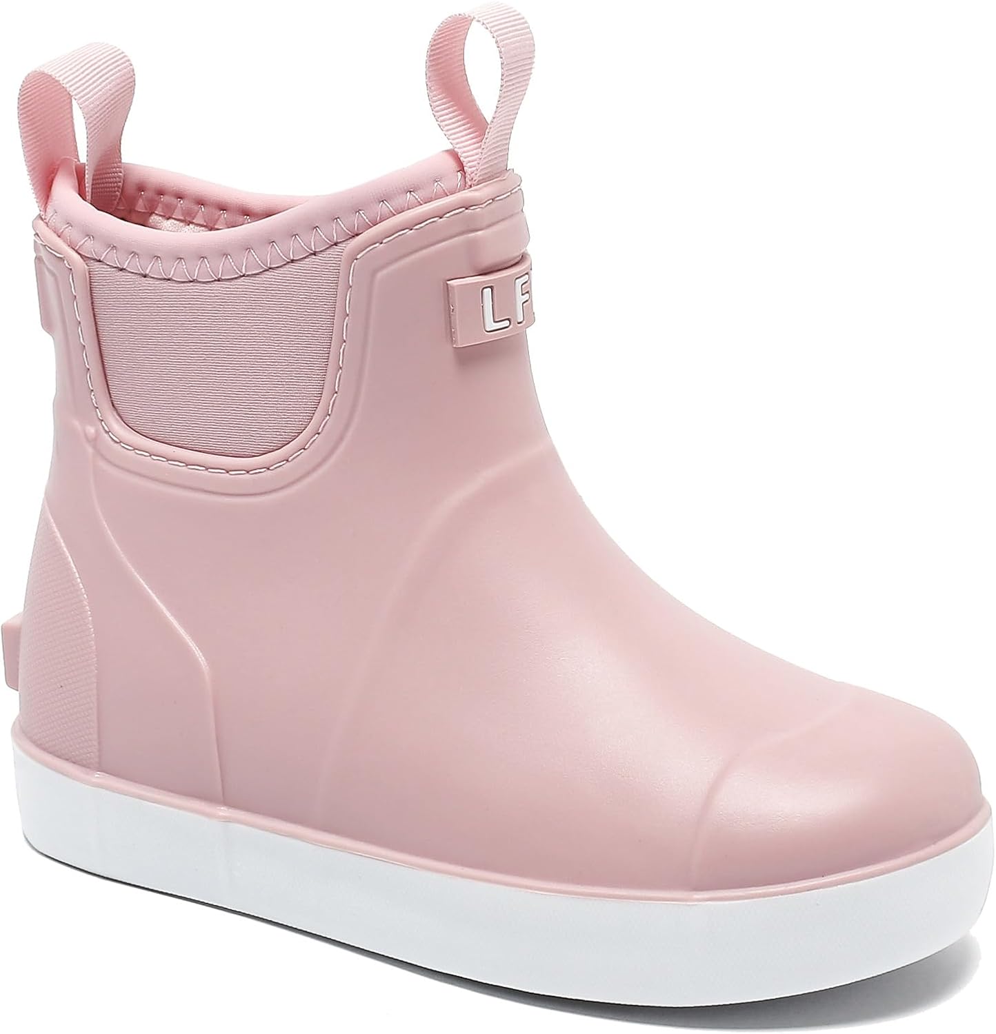 Kids Deck Boots, Boys Girls Rain Boots with Anti-Slip Traction, Waterproof Ankle Rubber Boots Kids Footwear Chelsea Booties Water Shoes for Fishing,Camping,Garden,Outdoor Playing