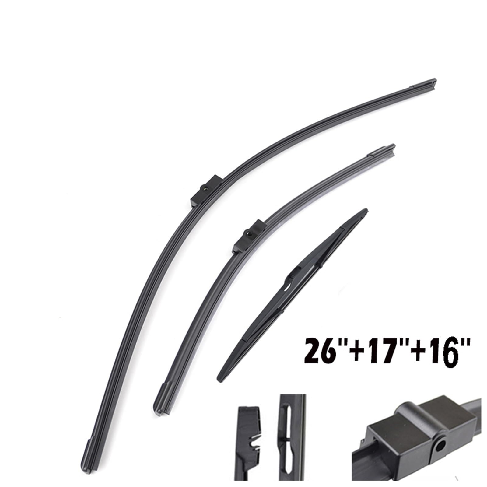 Auto Tergicristallo 16 "26" 17 "Lama Tergicristallo Parabrezza per Peugeot 207 Hatchback 2006 2007 2008 2009 2010 2011 2012 Tergicristallo Anteriore Posteriore
