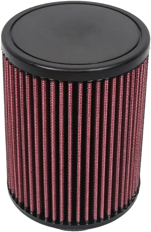 3" 76 mm Inlet Cold Air Intake Cone Replacement Performance Washable High Flow Dry Air Filter Red, Filter Height: 6.5 In