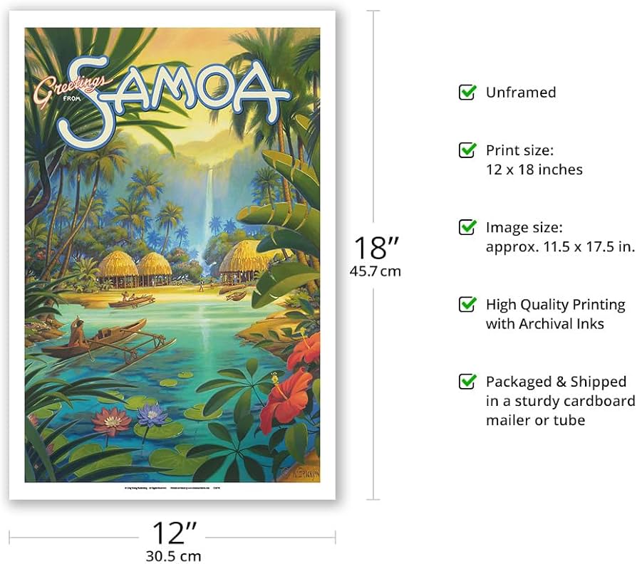 Amazon.com: Greetings from Samoa - Samoan Islands - Vintage Travel