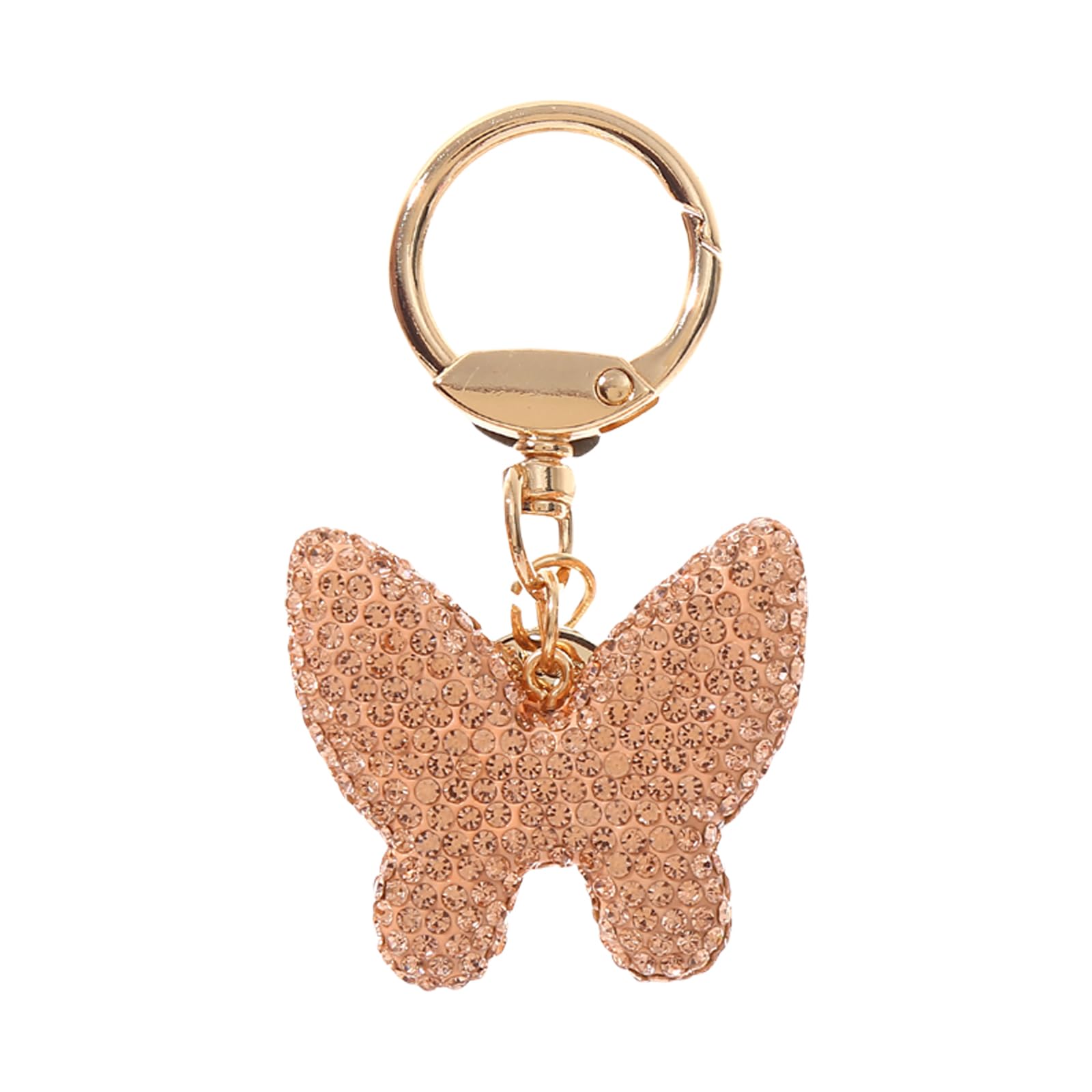 Kalttoy Champagne Rhinestones Butterfly Keychain Charm In Vibranting Color For Stylish And Bag Adornment Stylish Outfits Purse Accessory