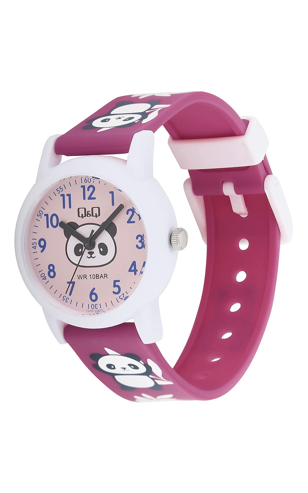 Q&Q Reloj infantil de silicona, 10 bar, diseño multicolor, reloj de aprendizaje, analógico, cuarzo