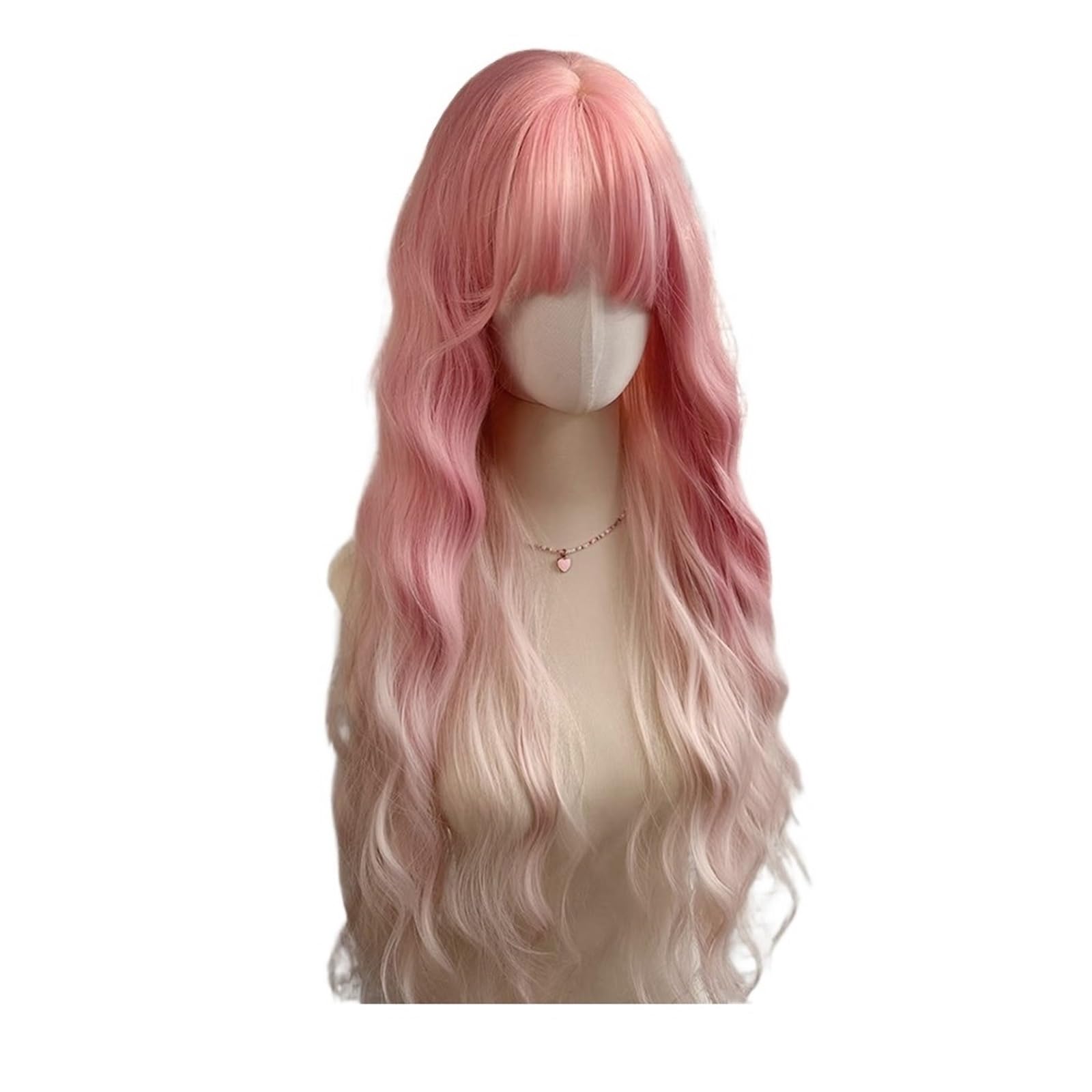 Libangrong-888 Women's One Color Wigs Gradual Water Ripple Long Curly Hair Wig With Bangs Headband For Natural Wig