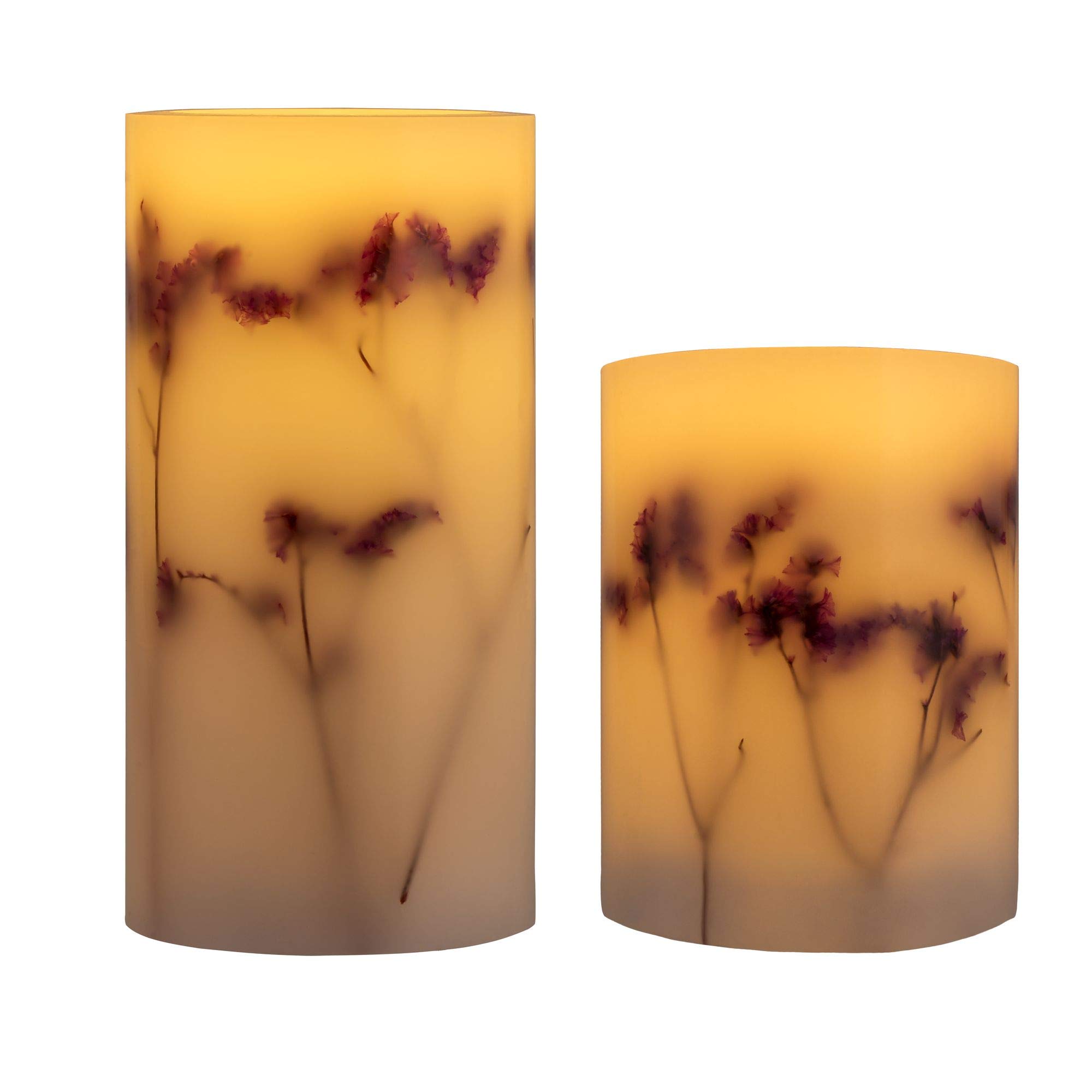 Pauleen 48129 Shiny Bloom Candle świeca woskowa na baterie z funkcją programatora czasowego na 6 godz., timer, świeca LED, zestaw 2 szt.