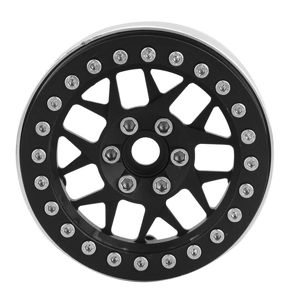 plplaaoo RC Beadlock Llanta Hubs Universal Metal Durable Conducción Estable para 1/10 Control Remoto Crawler Car Color Plata 63 mm Diámetro 4 Piezas Set
