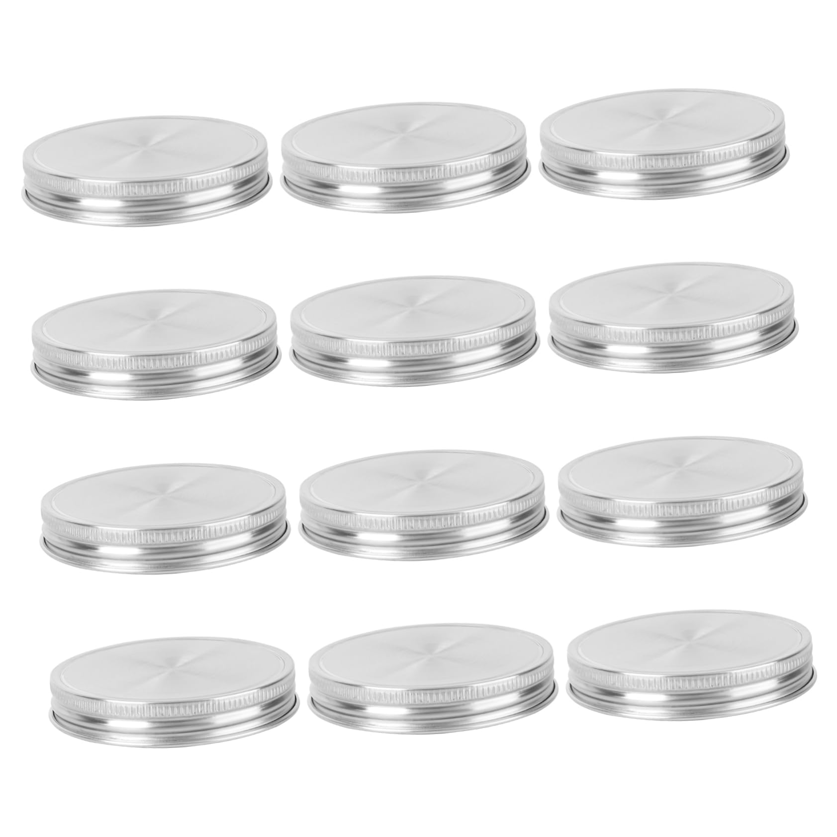 IMIKEYA Coperchi per Barattoli in Acciaio Inossidabile 86Mm Set 12 Pezzi con Guarnizioni in Silicone Coperchi a Stagna per Uso per Conservazione Alimenti