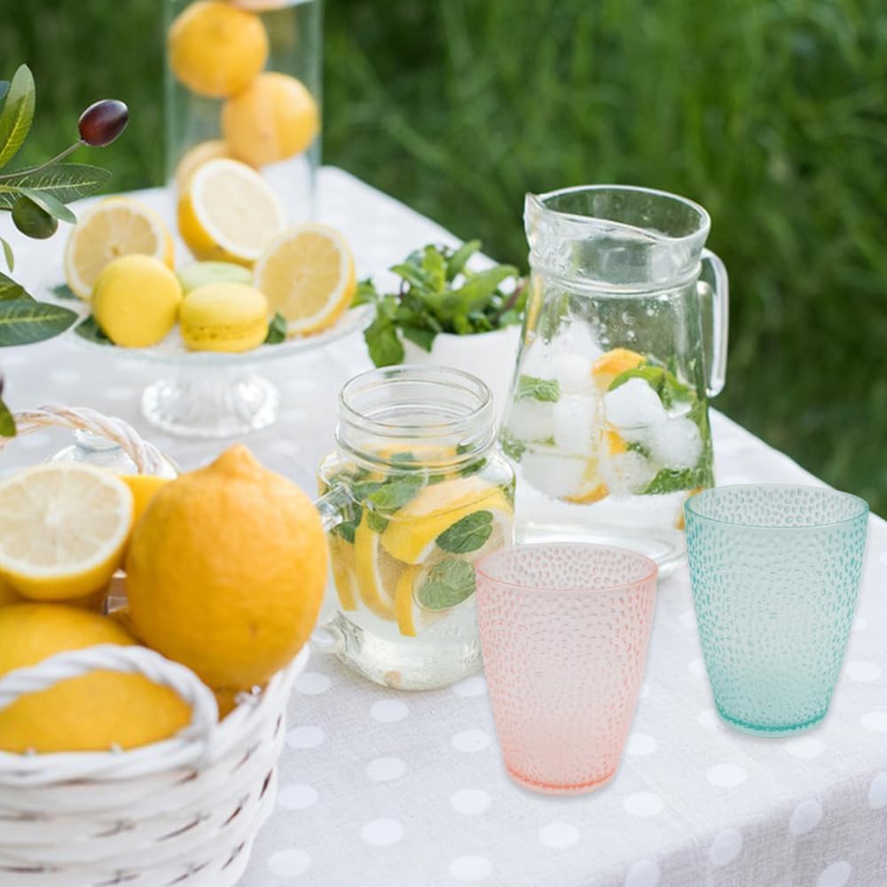 4 PCS Colored Plastic Drinking Glasses, Reusable Acrylic Drinking Cups, Stackable Glasses Drinkware, Unbreakable Water Tumblers, BPA Free, Dishwasher Safe, 290 ML/10 OZ (4 Colors) - Image 9
