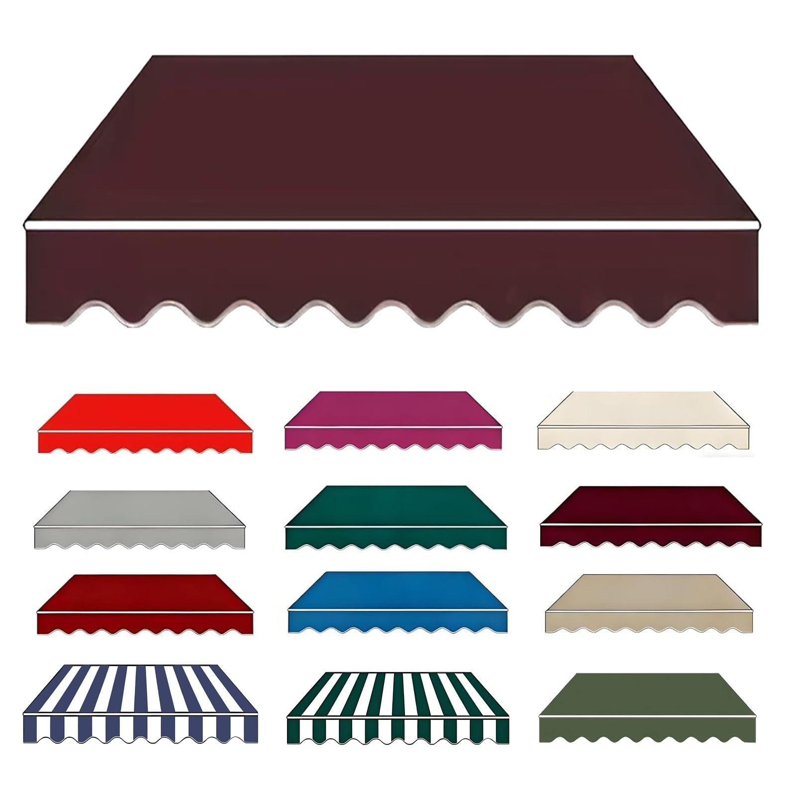 Tessuto di ricambio manuale con mantovana da 2 m, 2,5 m, 3,5 m, 5 m, in tela retrattile, per patio e giardino (200 x 150 cm)