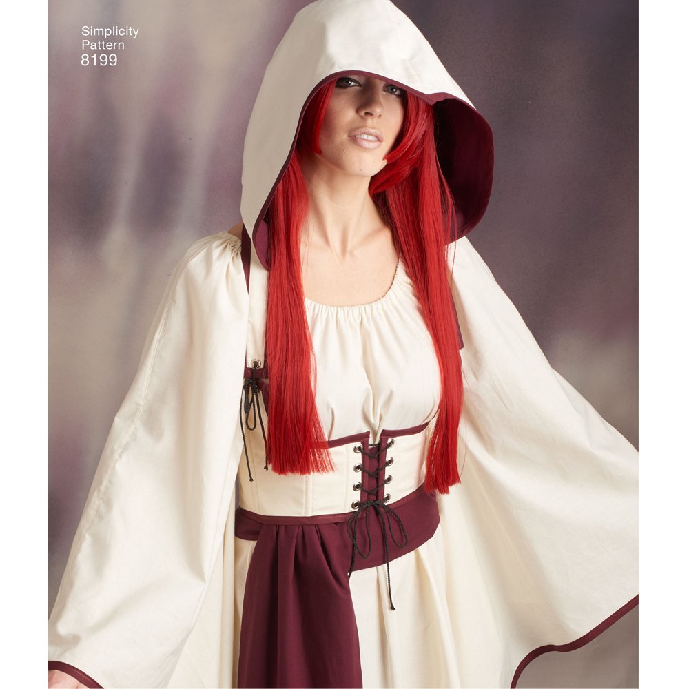 Simplicity Pattern 8199 Misses 'Gaming Costumi da Guerriero, Bianco
