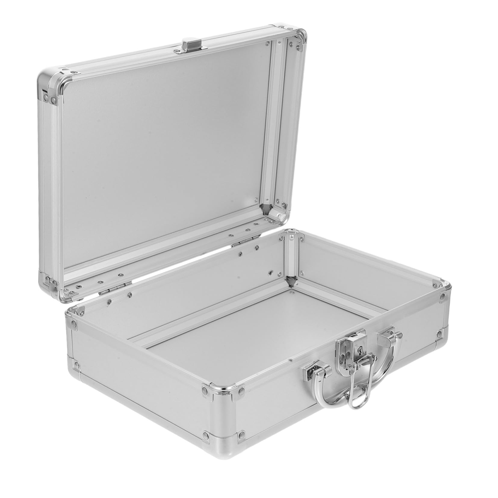 Valigetta in Lega di Alluminio Resistente per Trasporto Professionale Manico Comodo e Multifunzionale per Custodia Strumenti e Trucchi Argento