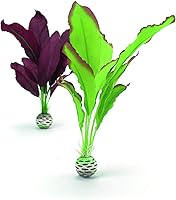 biOrb Silk Plant Set Medium Green & Purple - Safe Silky Artificial Aquarium Plants for Delicate Fin Fish