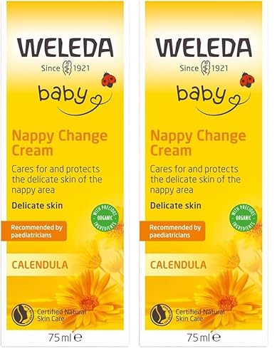 WELEDA - Crème pour le Change au Calendula - Recommandée par les Pédiatres - Apaise les Irritations - Tube 75 ml (Lot de 2)