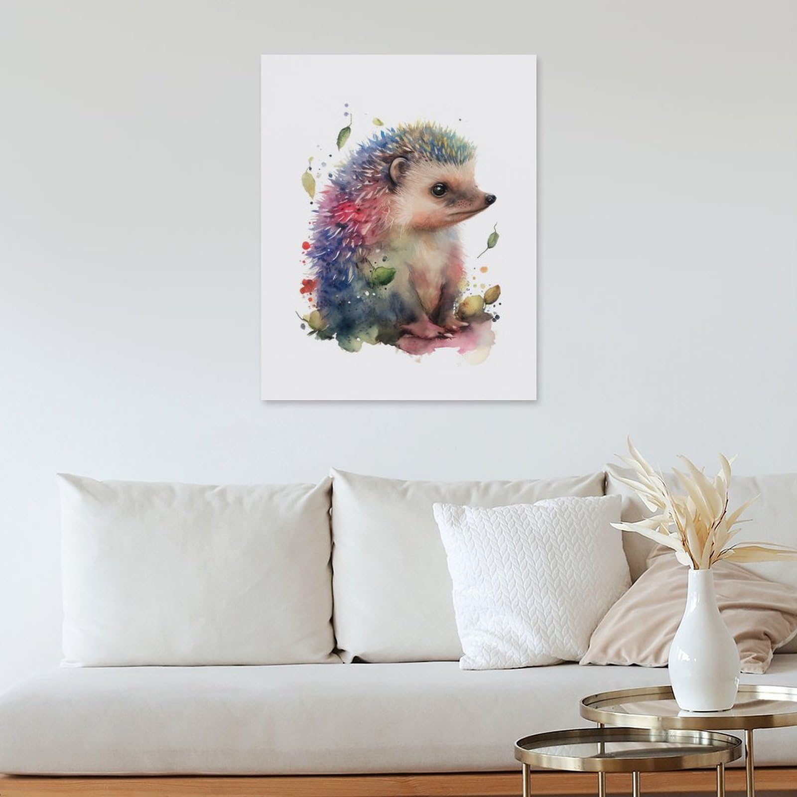 ハリネズミ　油彩画　原画 667523fd7a27ccf78f2cfd9a5b9807