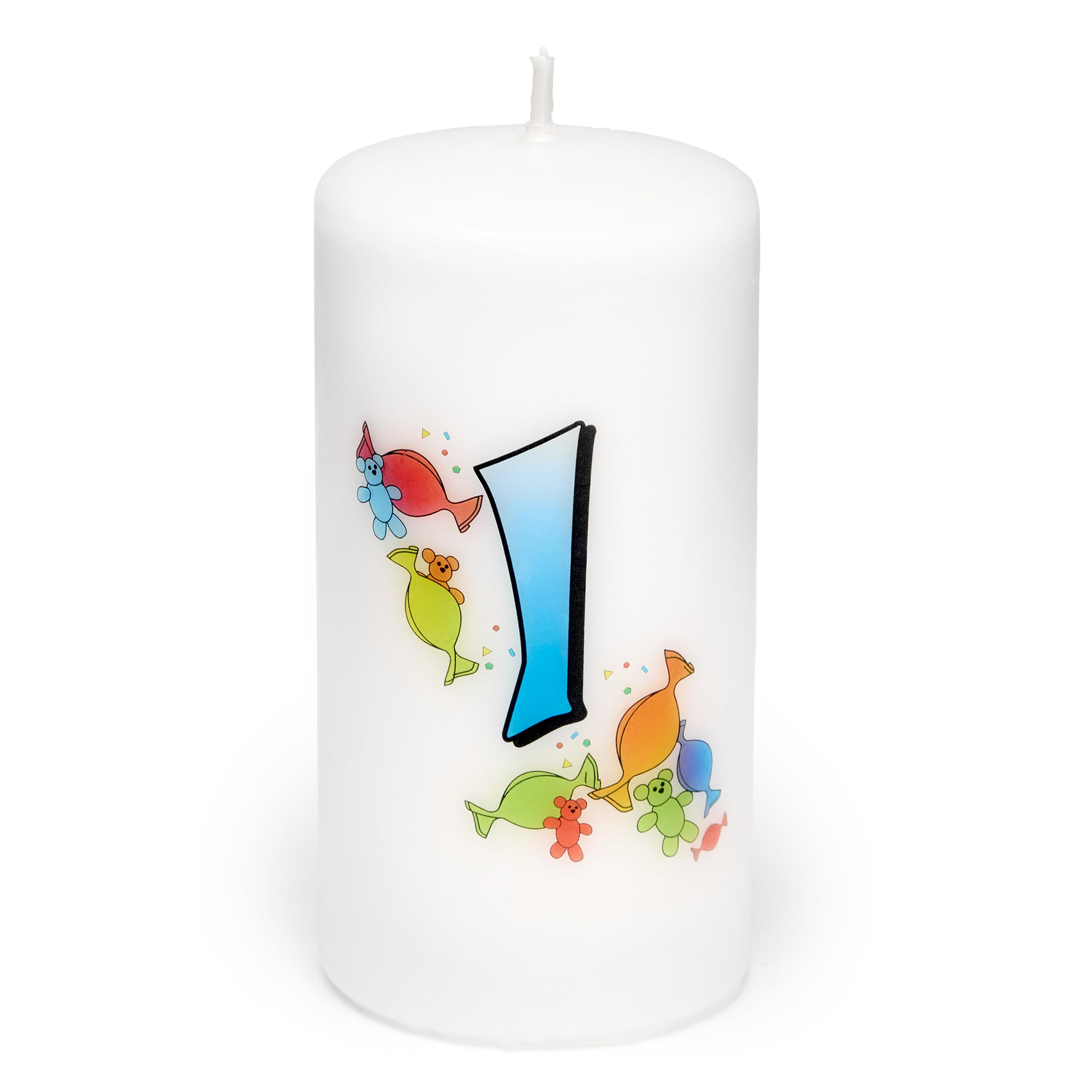 Garronda Geburtstagskerzen mit Motiv 1 Jahr 6x12cm und 24 Std. Brenndauer Geschenk für Mädchen & Jungen zum Kinder oder Erwachsener Geburtstag GD-0076 Küche, Haushalt & Wohnen